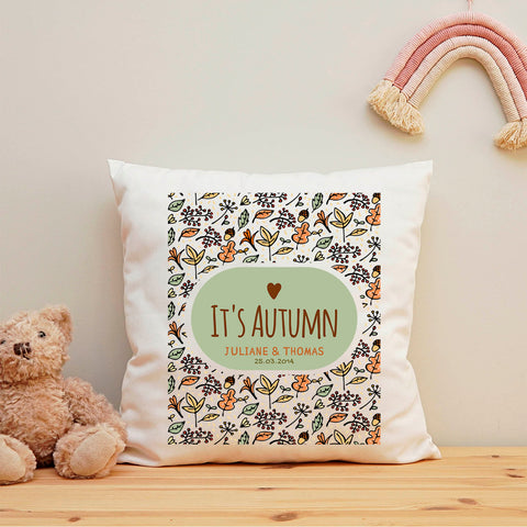 Bedrucktes Kissen mit Spruch It's Autumn
