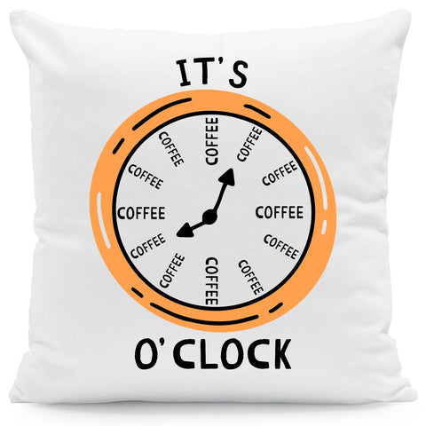 Bedrucktes Kissen mit Motiv "It's coffee o´clock"