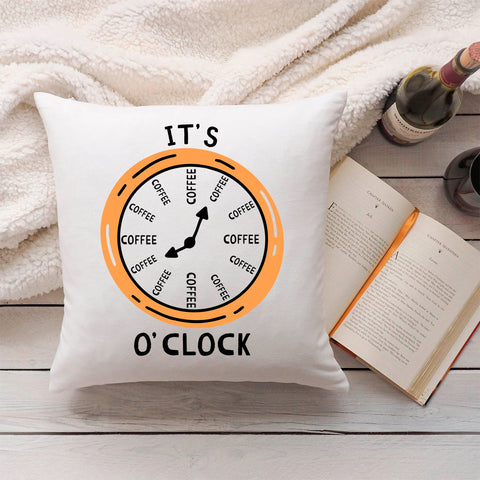 Bedrucktes Kissen mit Motiv "It's coffee o´clock"