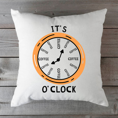 Bedrucktes Kissen mit Motiv "It's coffee o´clock"
