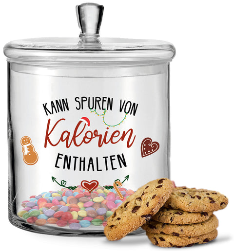 Leonardo Keksglas mit Motiv Kann spuren von Kalorien enthalten