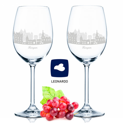 Leonardo Weingläser mit Skyline Kerpen Gravur im Set