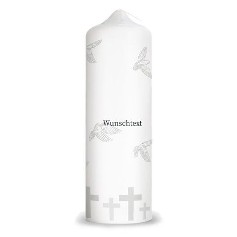 Große Kerze "Vögel" - Trauerkerze mit Namen & Wunschtext