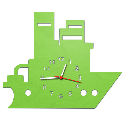 Kinder Wanduhr Boot Grün