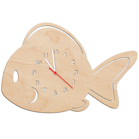 Kinder Wanduhr im Fisch Design