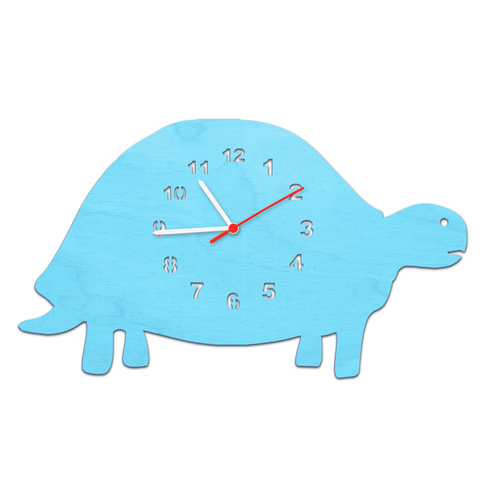 Kinder Wanduhr Schildkröte Baby Blau