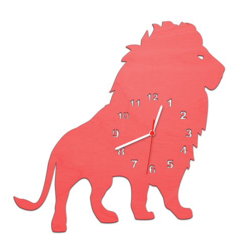 Kinder Wanduhr Löwe Rot