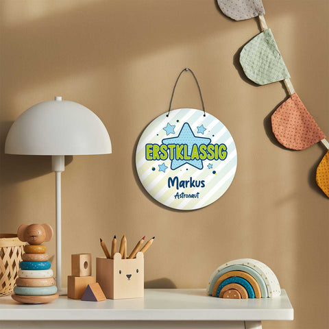 Personalisiertes Türschild - Geschenk zur Einschulung - Für Jungen und Mädchen - Erstklassig