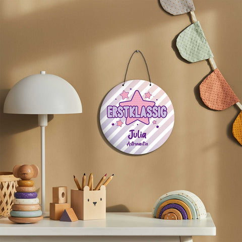 Personalisiertes Türschild - Geschenk zur Einschulung - Für Jungen und Mädchen - Erstklassig