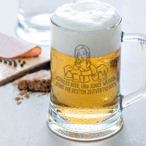 Montana Bierkrug mit Gravur "Kühles Bier und junge Weiber"
