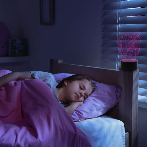 Graviertes Acrylglas im Dinosaurier Design mit LED-Sockel