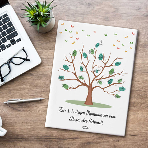 Leinwand als Gästebuch zur Kommunion