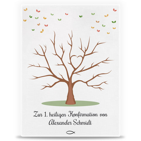 Leinwand als Gästebuch zur Konfirmation