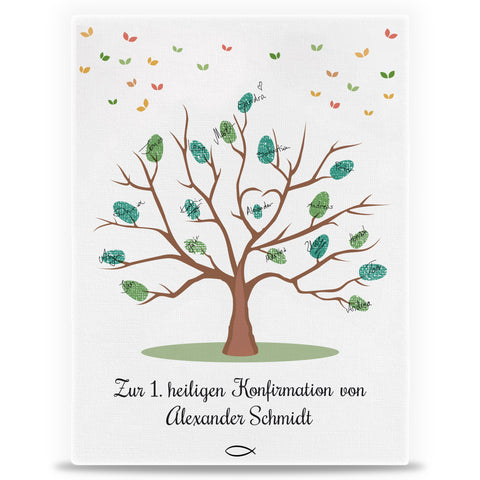 Leinwand als Gästebuch zur Konfirmation