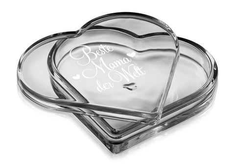 Leonardo Herz Glas Box mit Aufdruck "Beste Mama der Welt"
