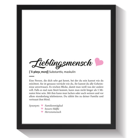 Definition Poster, Kunstdrucke & Worterklärung auf DIN A4 Premium-Foto-Papier