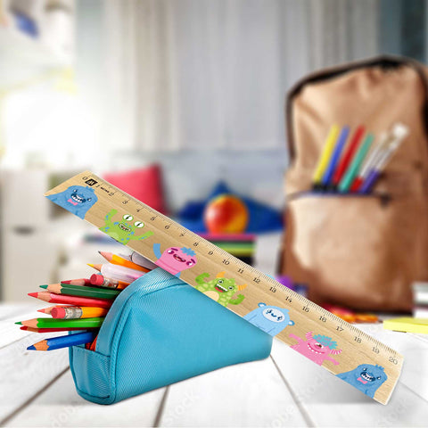 Lineal zur Einschulung im Monster Design für Kinder aus Holz