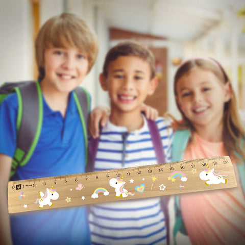 Lineal zur Einschulung im Einhörner Design für Kinder aus Holz