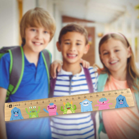 Lineal zur Einschulung im Monster Design für Kinder aus Holz