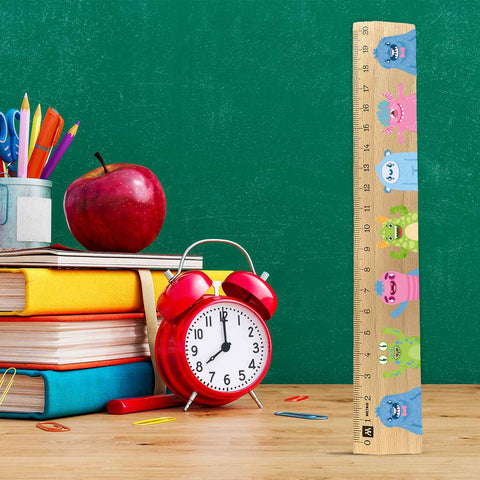 Lineal zur Einschulung im Monster Design für Kinder aus Holz