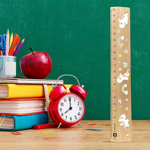 Lineal zur Einschulung im Einhörner Design für Kinder aus Holz