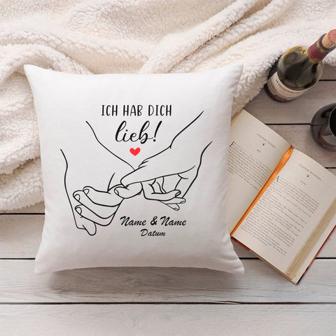 Bedrucktes Kissen mit Motiv "Love Hands"
