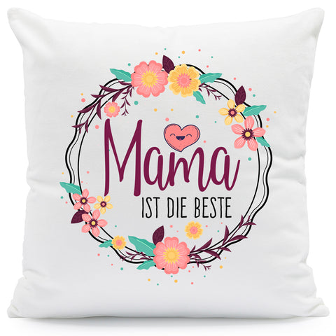 Bedrucktes Kissen mit Spruch Mama ist die beste