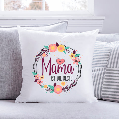 Bedrucktes Kissen mit Spruch Mama ist die beste