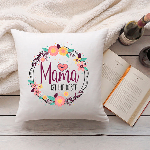 Bedrucktes Kissen mit Spruch Mama ist die beste