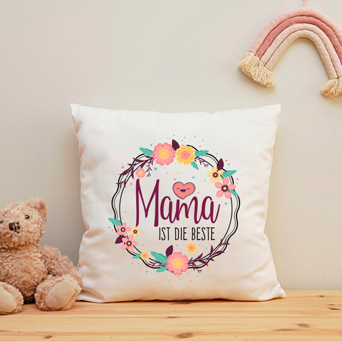 Bedrucktes Kissen mit Spruch Mama ist die beste