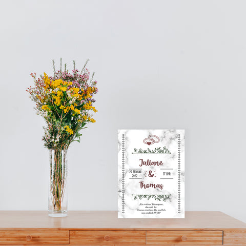 Hochzeitseinladungskarte im Marble White Design