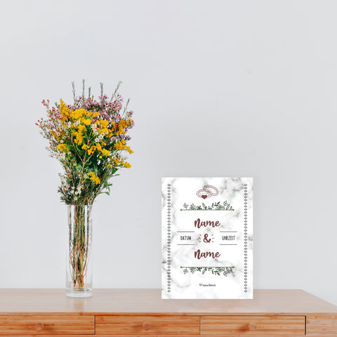 Hochzeitseinladungskarte im Marble White Design