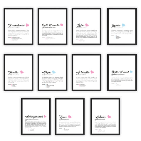 Definition Poster, Kunstdrucke & Worterklärung auf DIN A4 Premium-Foto-Papier