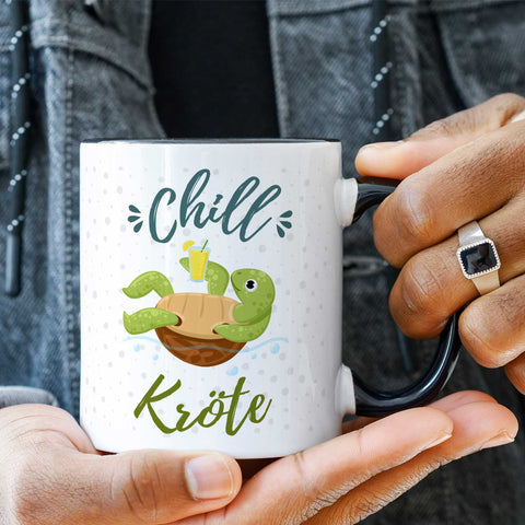 Bedruckte Tasse mit Spruch - Chillkröte