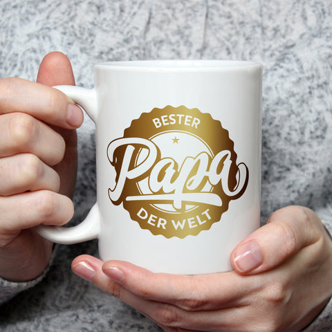 Bedruckte Tasse mit Spruch Bester Papa der Welt
