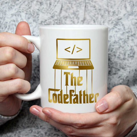 Bedruckte Tasse mit Spruch - The Codefather