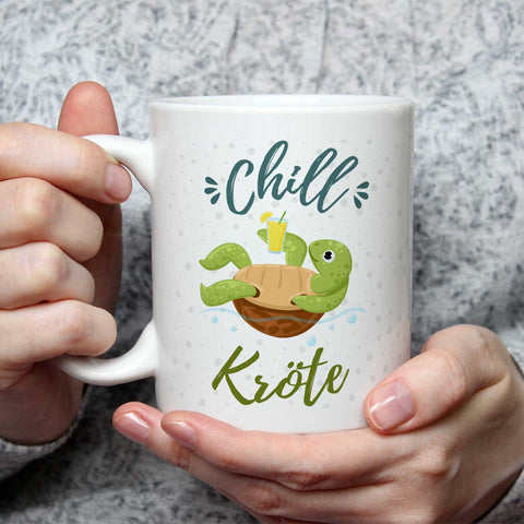 Bedruckte Tasse mit Spruch - Chillkröte