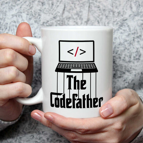 Bedruckte Tasse mit Spruch - The Codefather