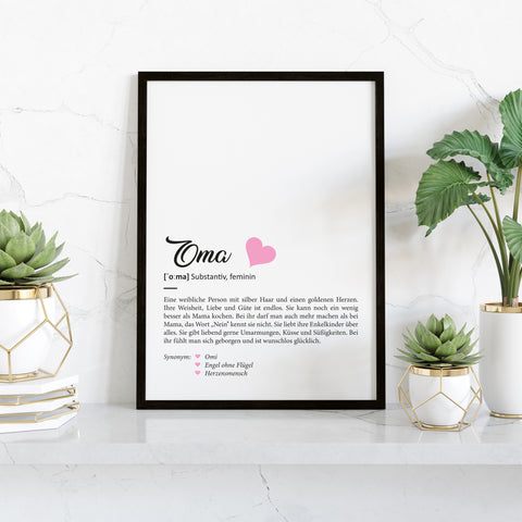 Definition Poster, Kunstdrucke & Worterklärung auf DIN A4 Premium-Foto-Papier