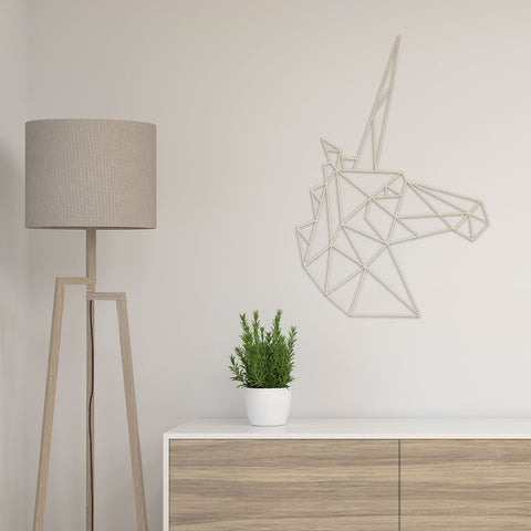 Origami Einhornkopf aus Holz -