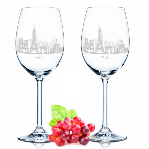 Leonardo Weingläser mit Skyline Paris im Set