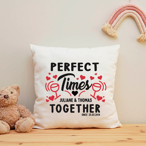 Bedrucktes Kissen mit Spruch Perfect Times Together