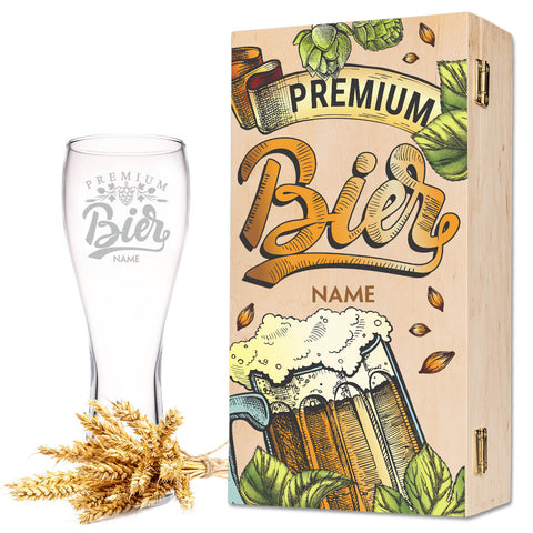 Leonardo Weizenglas "Premium Bier" mit Namen