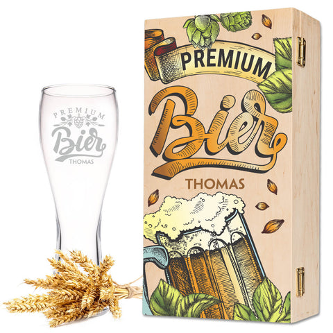 Leonardo Weizenglas "Premium Bier" mit Namen