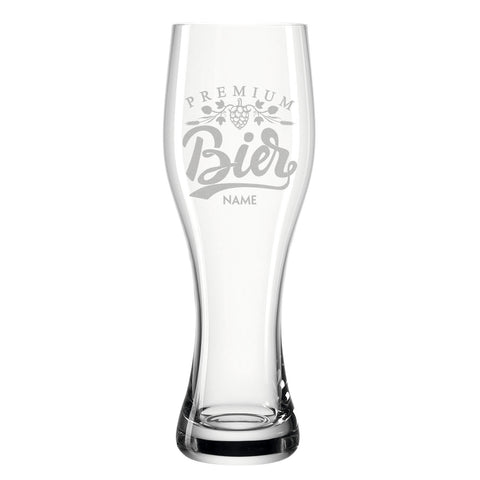 Leonardo Weizenglas "Premium Bier" mit Namen