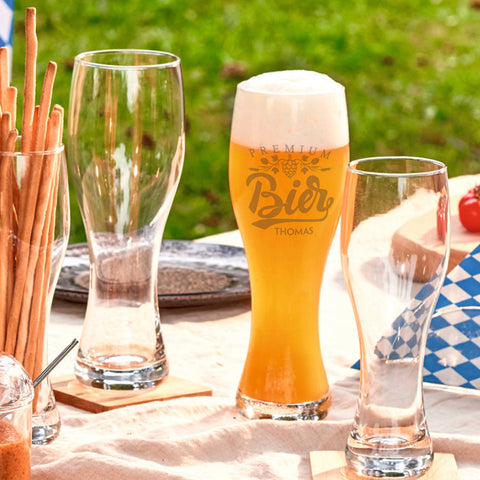 Leonardo Weizenglas "Premium Bier" mit Namen