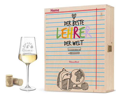 Leonardo Weingläser mit Gravur "Beste Lehrer/in" Design