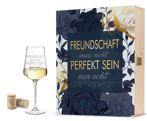 Leonardo Weinglas mit Gravur "Freundschaft muss nicht perfekt sein"