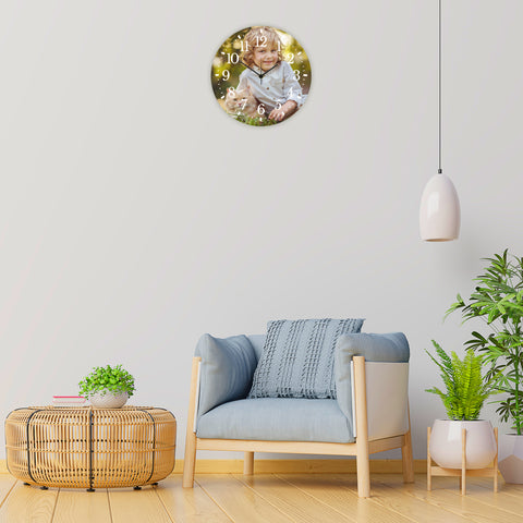 Wanduhr aus Holz Personalisiert - mit UV Druck