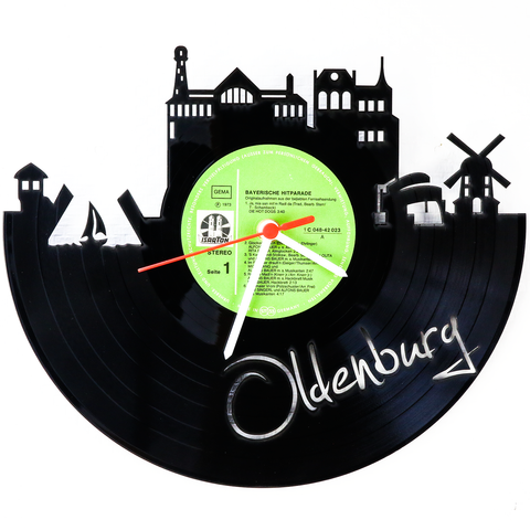 Schallplattenuhr Skyline Oldenburg